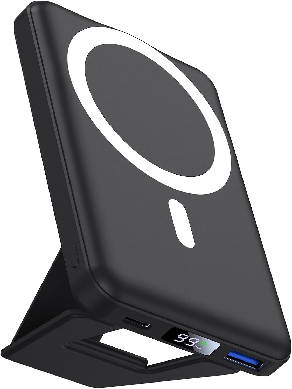 AOGUERBE Batterie Externe Pour Iphone, 10000Mah Batterie Externe Avec Magsafe, Pliable Magnétique Sans Fil Power Bank Charge Rapide PD 22.5W, Affichage LED, Pour Iphone 16/15/14/13/12/Mini/Pro/Pro Max